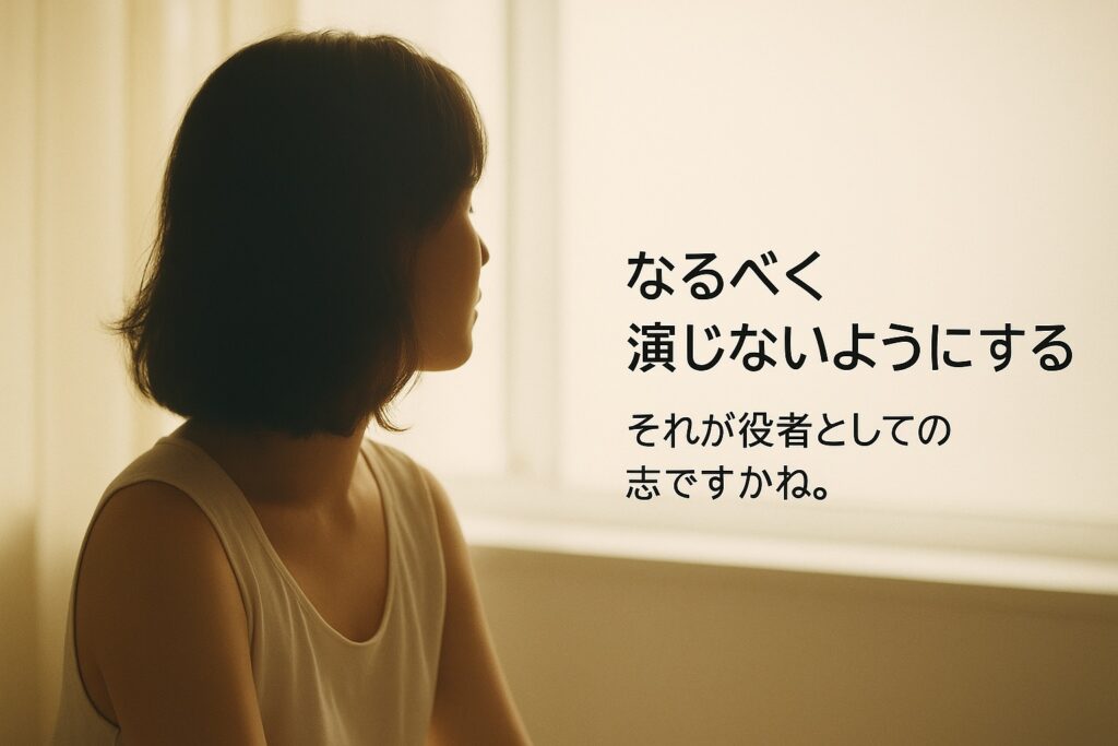 なるべく演じないようにする